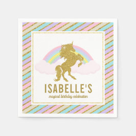 Magische regenboog en eenhoorn servetten
