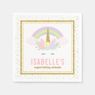 Magische regenboog en Unicorn Napkins Servetten