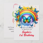 Magische Regenboog en vlinders - Verjaardagsfeest Kaart (Voorkant / Achterkant)