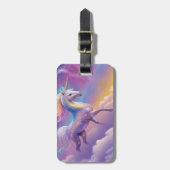 Magische Regenboog Glitter Witte Eenhoorn Sparkles Bagagelabel (Voorkant verticaal)