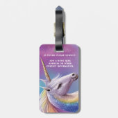 Magische Regenboog Glitter Witte Eenhoorn Sparkles Bagagelabel (Achterkant verticaal)