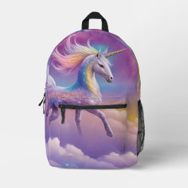 Magische Regenboog Glitter Witte Eenhoorn Sparkles Bedrukte Rugzak