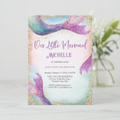 Magische Regenboog Glitter Zeemeermin Onder de Zee Kaart (Staand voorkant)