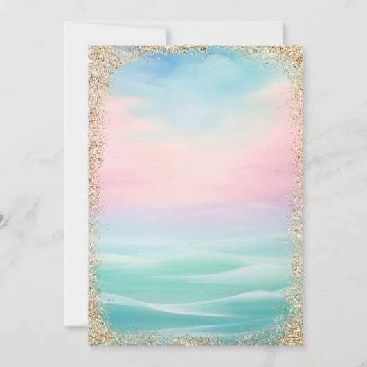 Magische Regenboog Glitter Zeemeermin Onder de Zee Kaart (Achterkant)