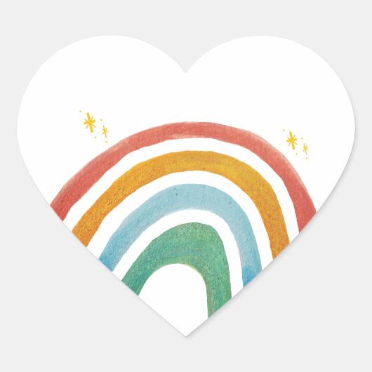Magische Regenboog Hart Sticker (Voorkant)