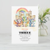 Magische Regenboog Kasteel Schattigee Baby Draken  Kaart (Staand voorkant)