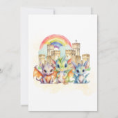 Magische Regenboog Kasteel Schattigee Baby Draken  Kaart (Achterkant)