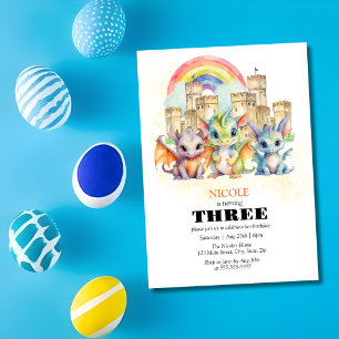 Magische Regenboog Kasteel Schattigee Baby Draken  Kaart