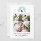 Magische regenboog moderne, leuke 3 foto-Kerstmis (Voorkant)