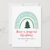 Magische regenboog moderne, schattige Kerstmis (Voorkant)