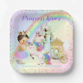 Magische Regenboog Prinsessen Kasteel Koets Eenhoo Papieren Bordje