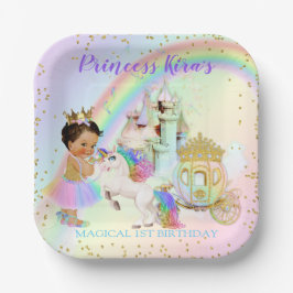 Magische Regenboog Prinsessen Kasteel Koets Eenhoo Papieren Bordje