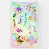 Magische Regenboog Prinsessen Kasteel Koets Spandoek (Verticaal)