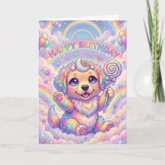 Magische Regenboog Puppies Kinder Verjaardags Fant Kaart