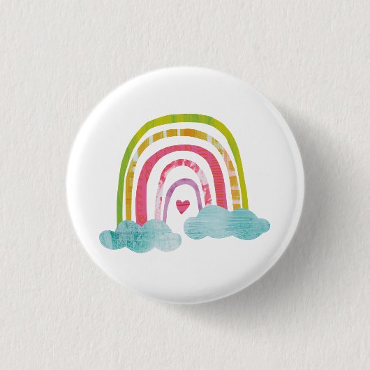 Magische regenboog ronde button 3,2 cm (Voorkant)