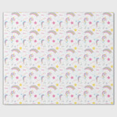 Magische regenboog Unicorn Birthday, gepersonalise Cadeaupapier (Vlak)