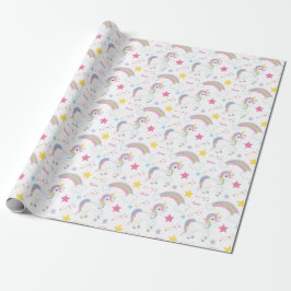 Magische regenboog Unicorn Birthday, gepersonalise Cadeaupapier
