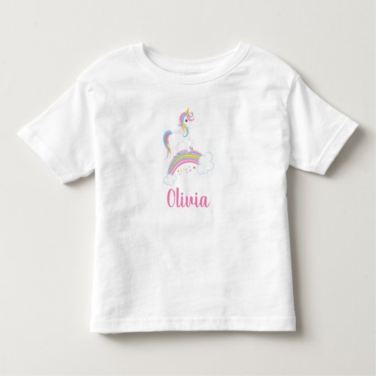 Magische regenboog Unicorn Birthday, gepersonalise Kinder Shirts (Voorkant)
