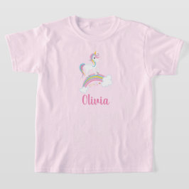 Magische regenboog Unicorn Birthday, gepersonalise T-shirt