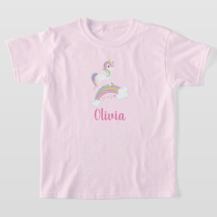Magische regenboog Unicorn Birthday, gepersonalise T-shirt