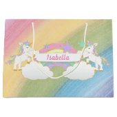 Magische regenboog Unicorn Birthday Groot Cadeauzakje (Voorkant)