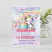 Magische regenboog Unicorn Birthday Kaart (Staand voorkant)