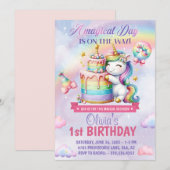 Magische regenboog Unicorn Birthday Kaart (Voorkant / Achterkant)
