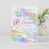 Magische regenboog Unicorn Birthday Kaart (Staand voorkant)