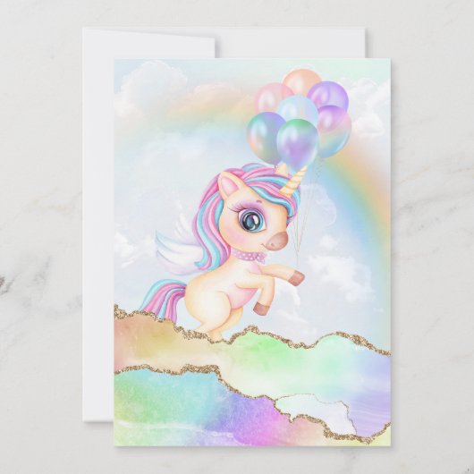 Magische regenboog Unicorn Birthday Kaart (Achterkant)