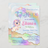 Magische regenboog Unicorn Birthday Kaart (Voorkant / Achterkant)