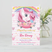 Magische regenboog Unicorn Birthday Kaart (Staand voorkant)