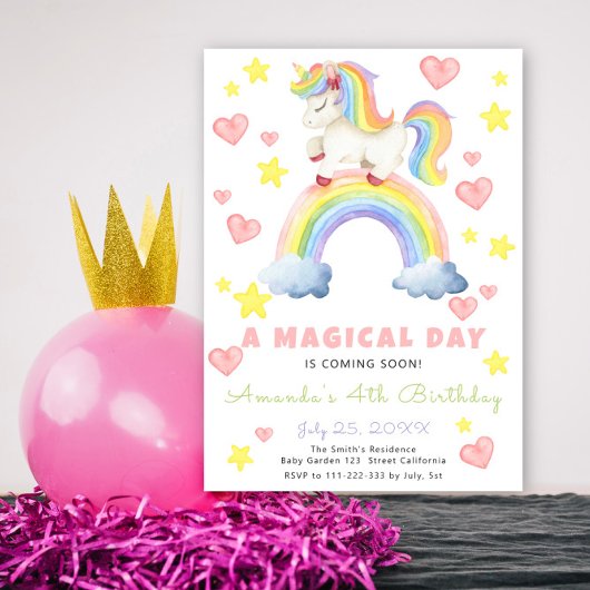 Magische regenboog Unicorn Birthday Kaart