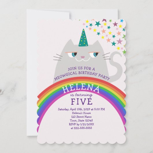 Magische regenboog Unicorn Birthday Kaart (Voorkant)