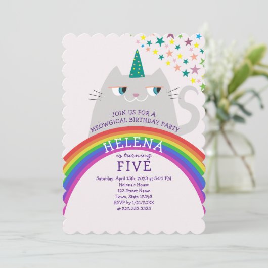 Magische regenboog Unicorn Birthday Kaart (Staand voorkant)