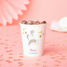 Magische regenboog Unicorn Birthday Papieren Bekers