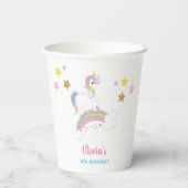 Magische regenboog Unicorn Birthday Papieren Bekers (Achterkant)