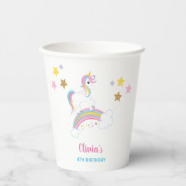 Magische regenboog Unicorn Birthday Papieren Bekers