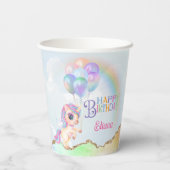 Magische regenboog Unicorn Birthday Papieren Bekers (Achterkant)