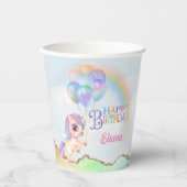 Magische regenboog Unicorn Birthday Papieren Bekers (Voorkant)