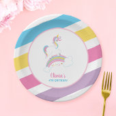 Magische regenboog Unicorn Birthday Papieren Bordje