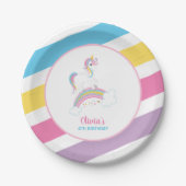 Magische regenboog Unicorn Birthday Papieren Bordje (Voorkant)