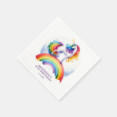 Magische regenboog Unicorn Birthday Servet (Hoek)