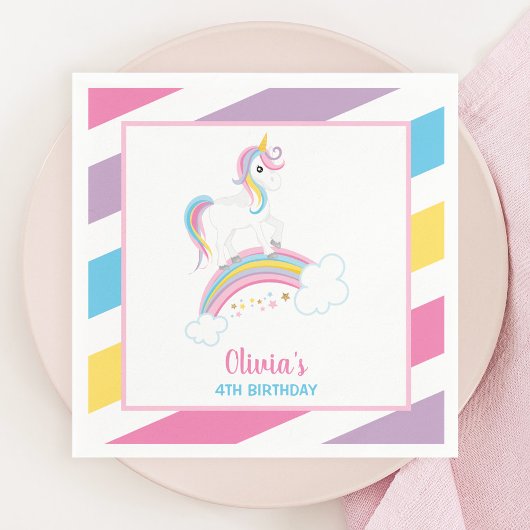 Magische regenboog Unicorn Birthday Servetten