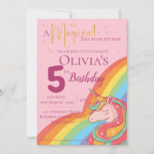 Magische regenboog Unicorn Faux Glitter Birthday Kaart (Voorkant)
