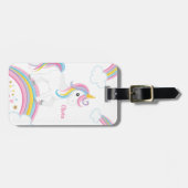 Magische regenboog Unicorn gepersonaliseerd Bagagelabel (Voorkant horizontaal)
