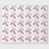 Magische regenboog Unicorn gepersonaliseerd Cadeaupapier (Vlak)