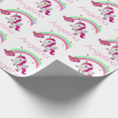 Magische regenboog Unicorn gepersonaliseerd Cadeaupapier (Hoek)