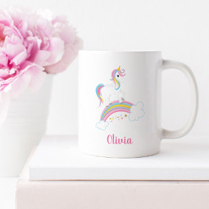 Magische regenboog Unicorn gepersonaliseerd Koffiemok