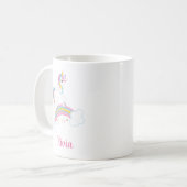 Magische regenboog Unicorn gepersonaliseerd Koffiemok (Voorkant links)