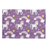 Magische regenboog Unicorn gepersonaliseerd Kussensloop (Achterkant)